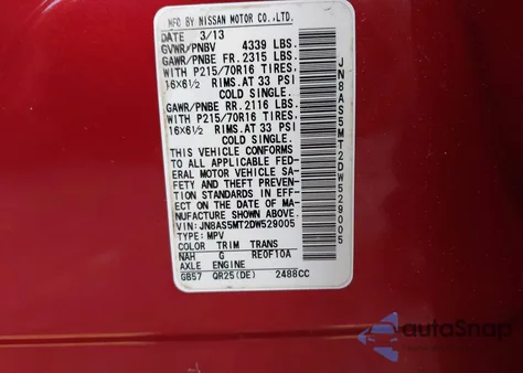 2013 Nissan Rogue S z USA, uszkodzony, nr VIN JN8AS5MT2DW529005